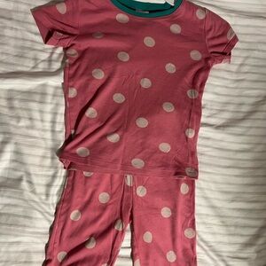 Mini Boden Pink and White Polka Dot Pajama Set